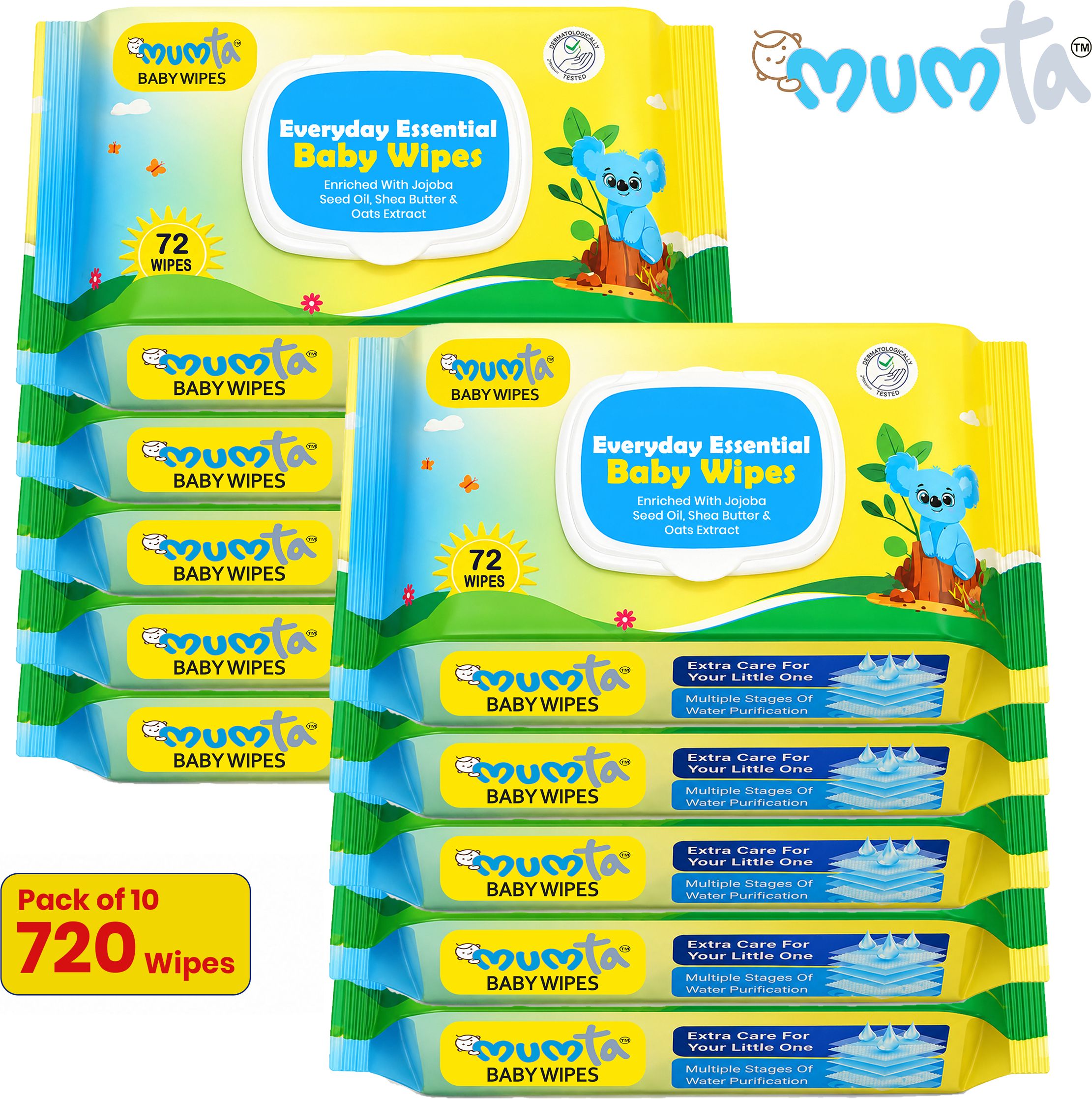 mumta Baby Wet Wipes with Aloe Vera | Soft & Gentle Wipes for Baby - Pack of 10-picture-16