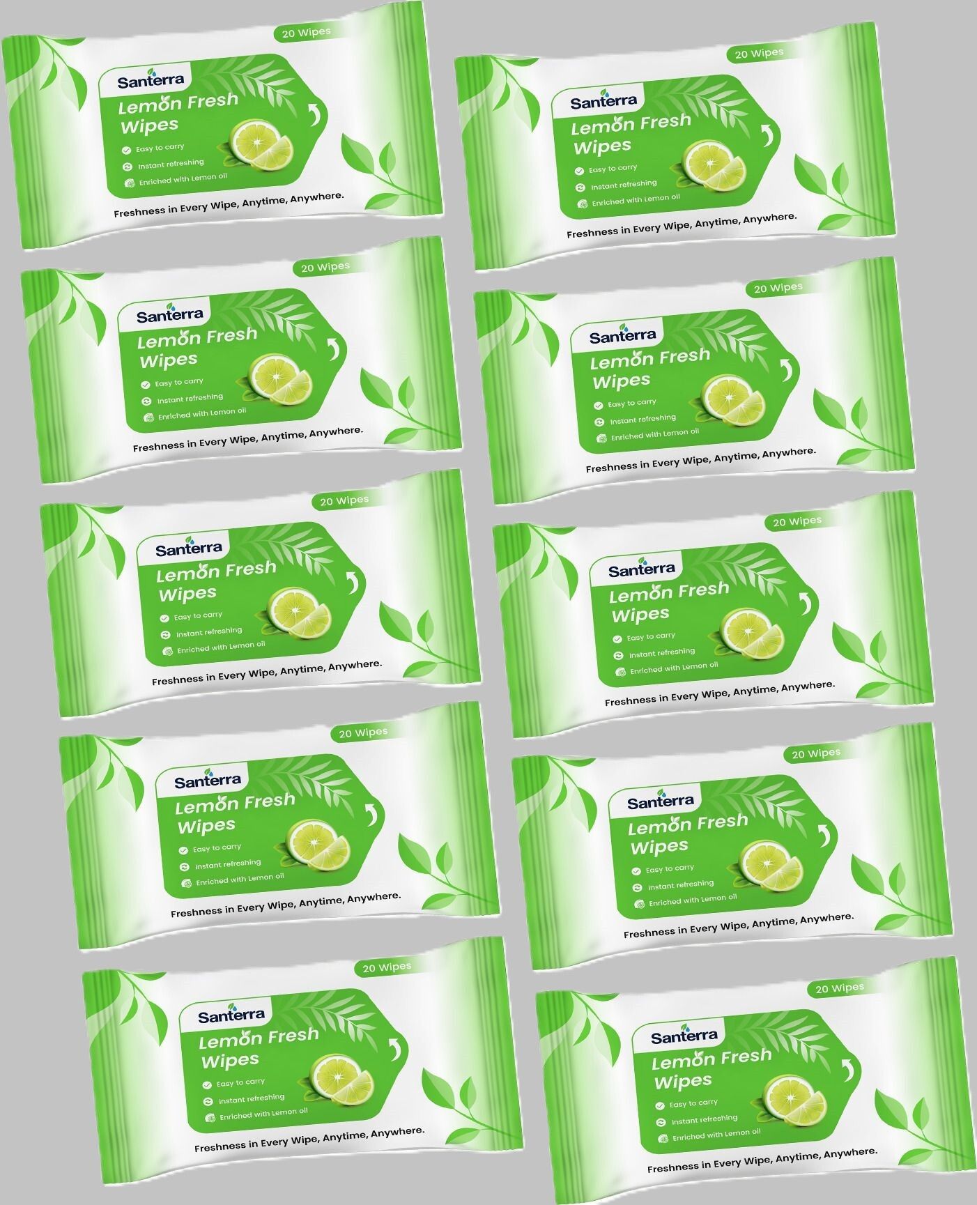 santerra Skin Cleaning Wet Wipes with Lemon & Mint Refreshing Facial Wipes Pack of 10-picture-31