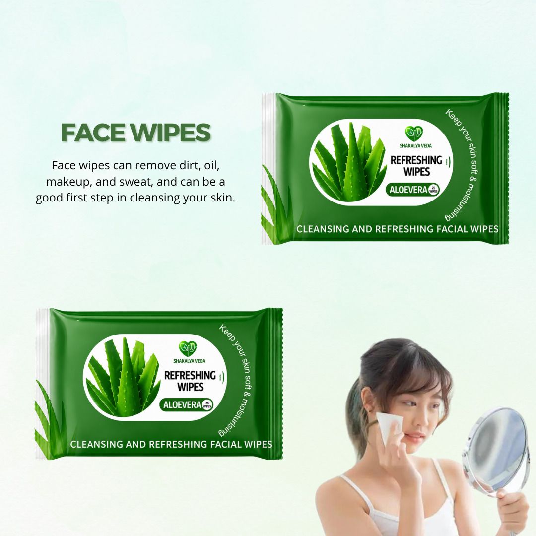shakalyaveda Aloe Vera Skin Cleansing Wipes | Refreshing Facial Wet Tissue | Pack of 2-picture-39