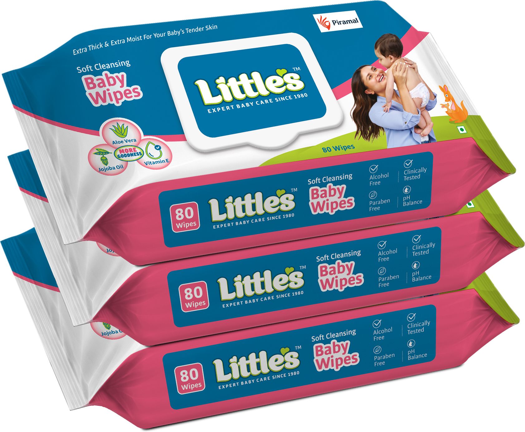 little's Soft Cleansing Baby Wipes with Aloe Vera, Jojoba Oil and Vitamin E, Lid Pack-picture-0