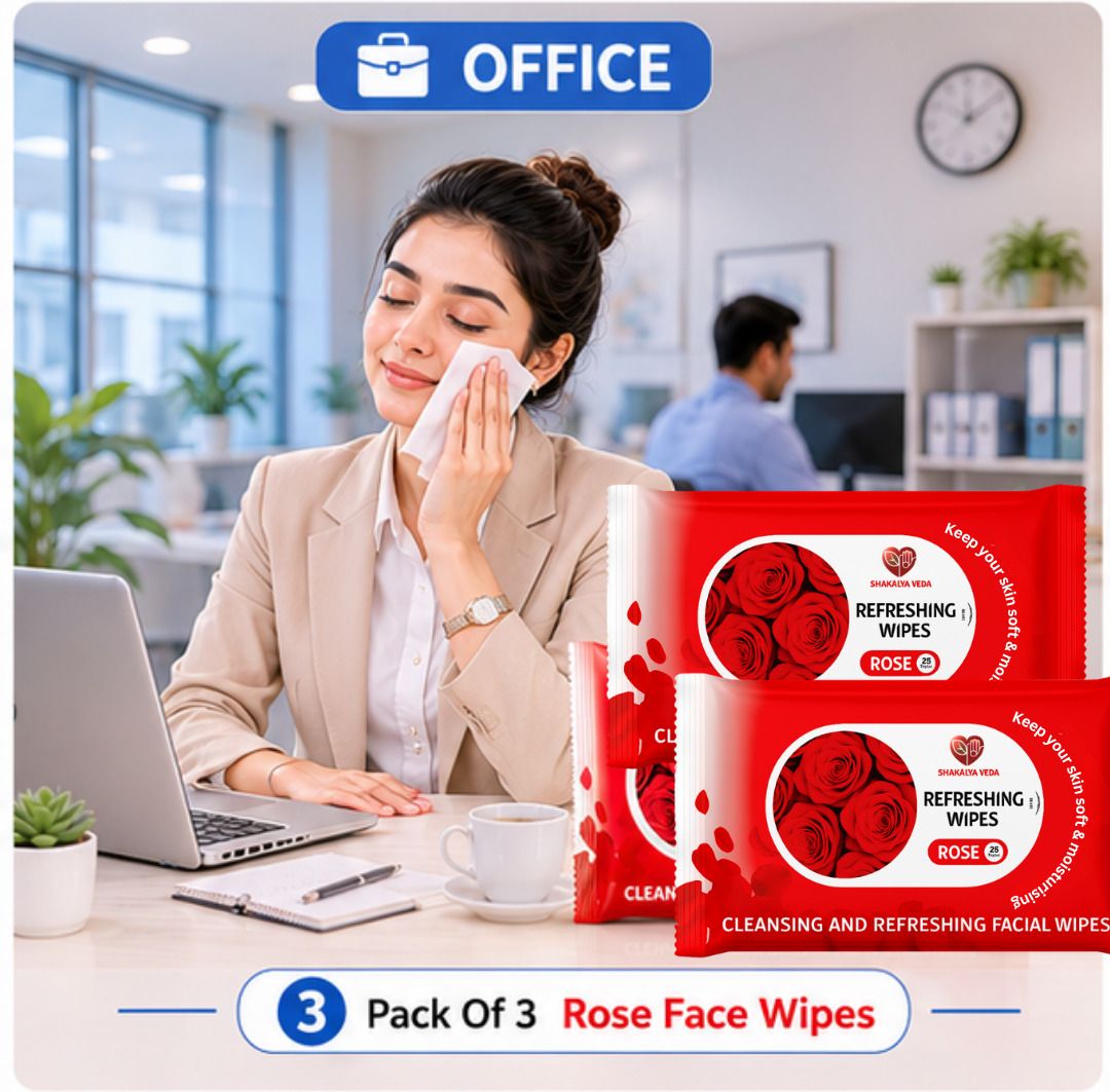 shakalyaveda Rose Facial Wet Wipes for Quick Cleansing Pack of 3-picture-4
