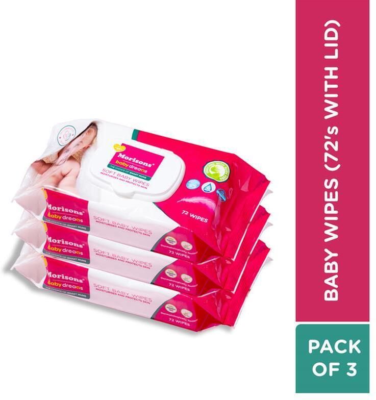 Baby Wipes 72's Combo with lid - Pack of 3