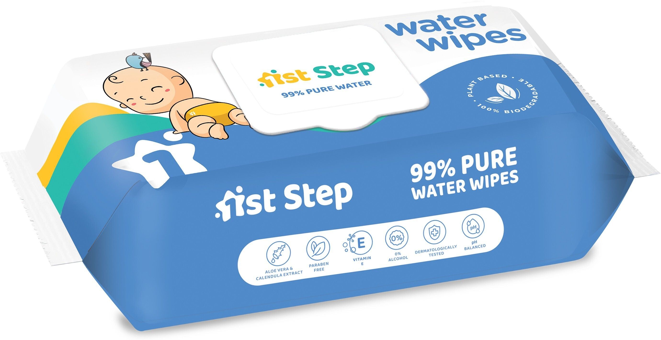 1st step 99% Pure Water Wipes With Lid, Made With Organic 100% Biodegradable Fabric-picture-25
