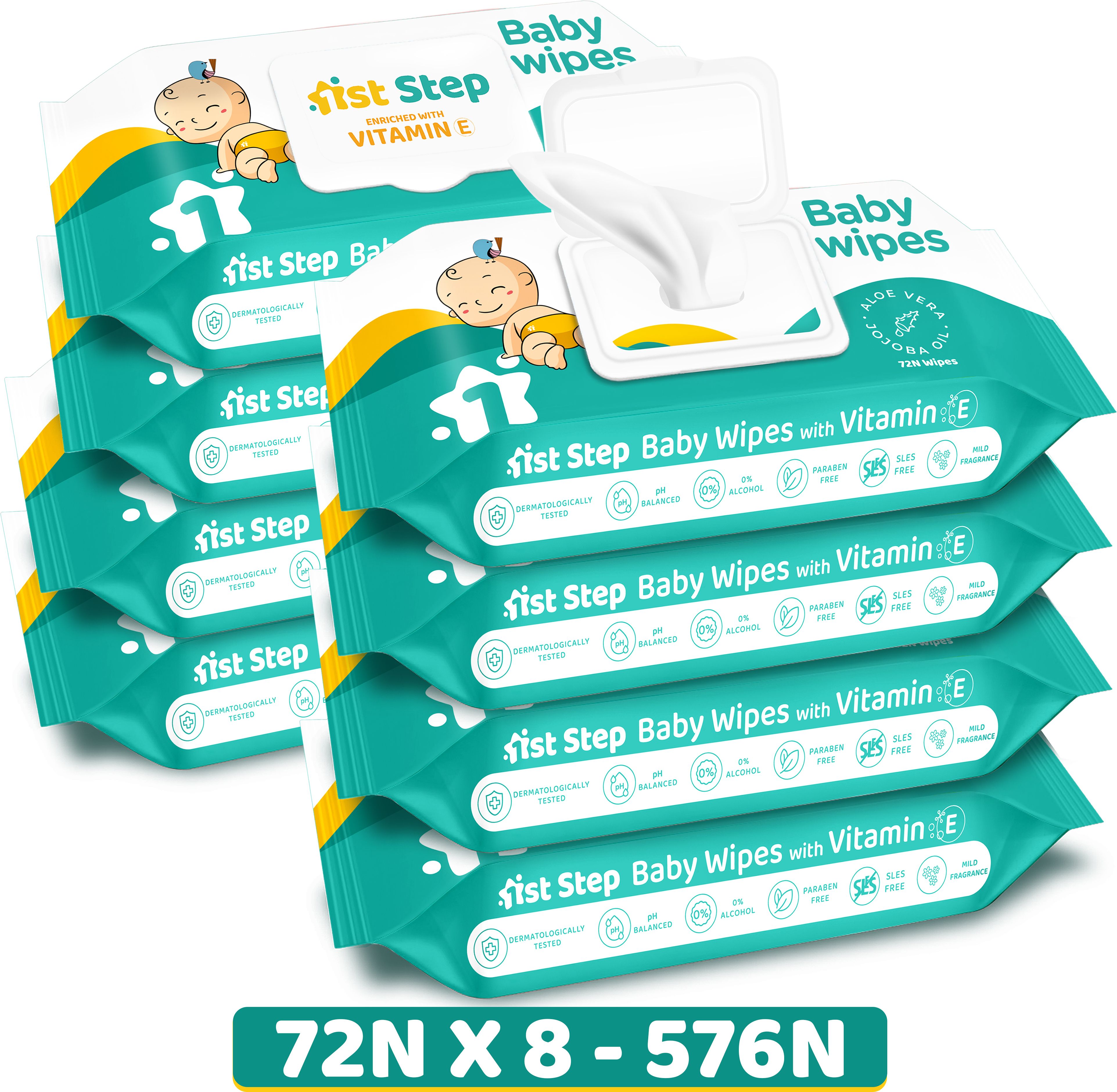 Baby Wet Wipes With Lid Enriched With Aloe-Vera And Jojoba Oil(Pack of 8)-image-22