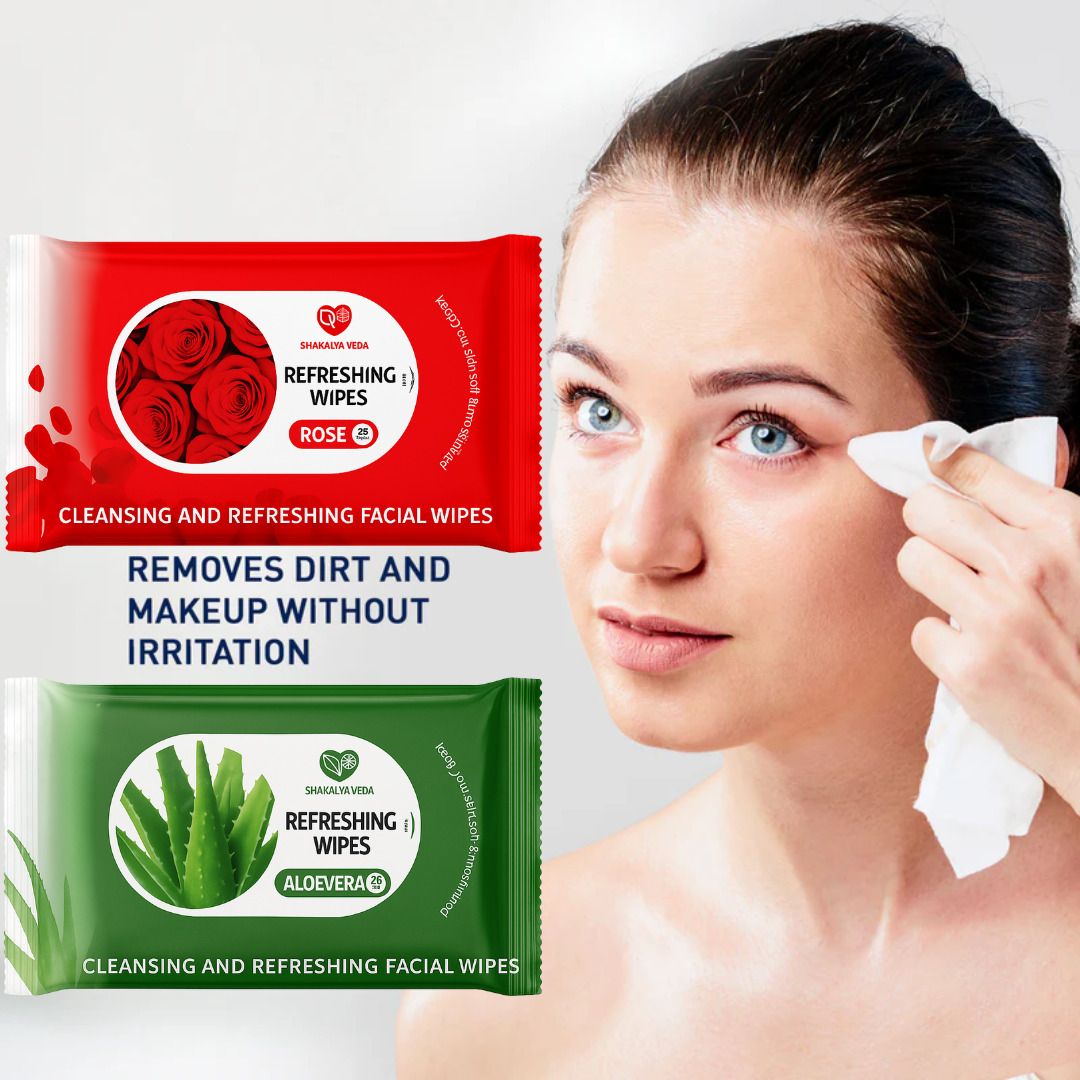 shakalyaveda Rose Refreshing Wipes with Aloe Vera Wipes | Pack of 2-picture-32