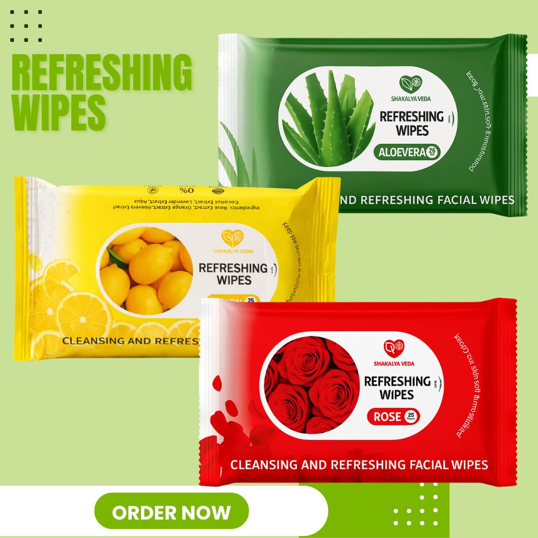 shakalyaveda Rose Aloe Vera Lemon Wet Wipes | Cleansing & Refreshing Face Wipes-picture-49