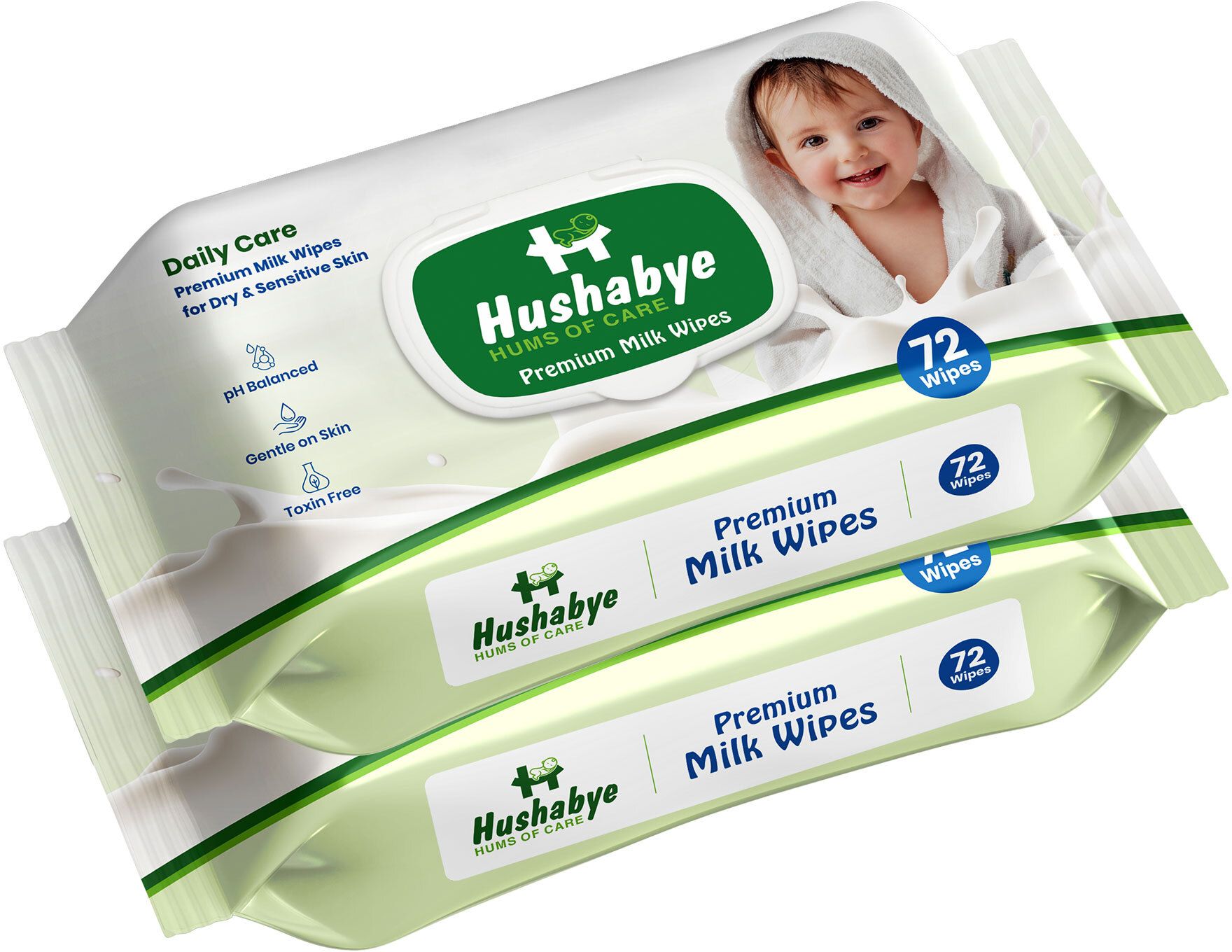 Premium Milk Cleansing Baby Wipes With Lid, Vitamin E, pH Balanced, Pack of 2-image-38
