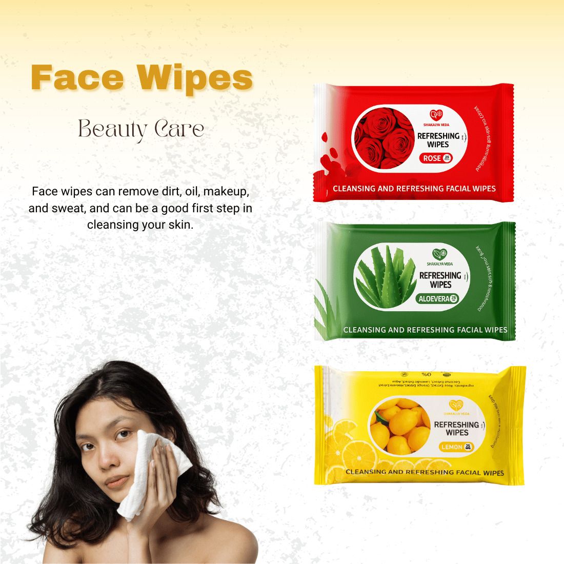 shakalyaveda Soft Wet Facial Tissues | Rose Aloe Vera Lemon | Pack of 3-picture-40