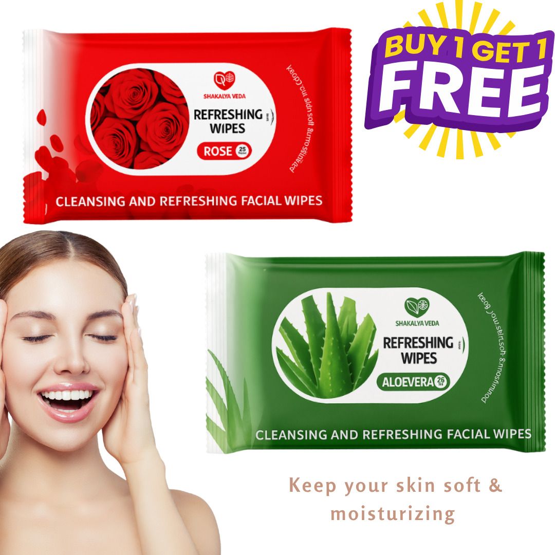 shakalyaveda Premium Wet Face Wipes | Aloe Vera & Rose-picture-36
