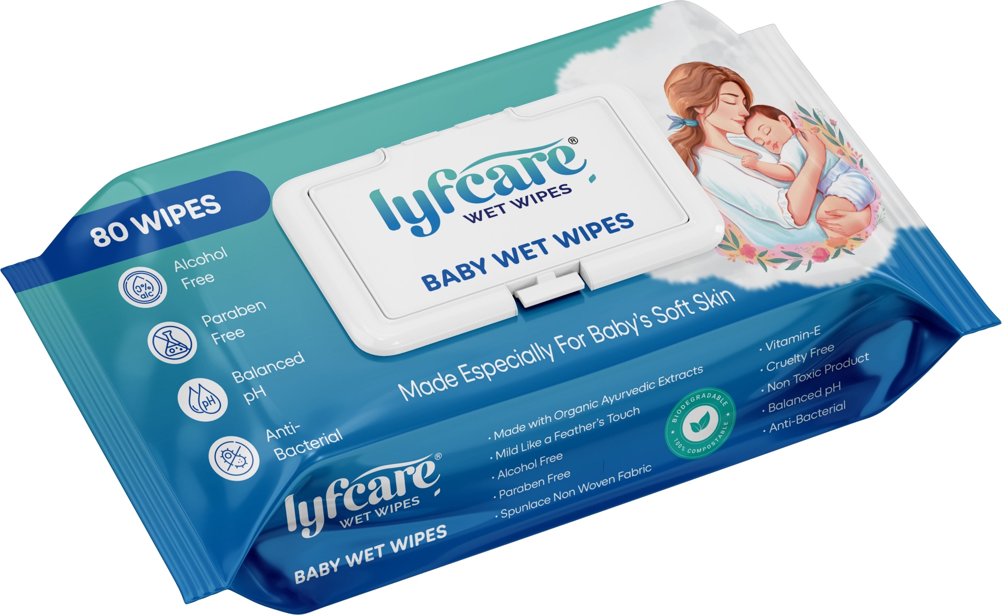 Cleansing Baby Wipes with Aloe Vera and Vitamin E, Paraben Free - Lid Pack-image-46