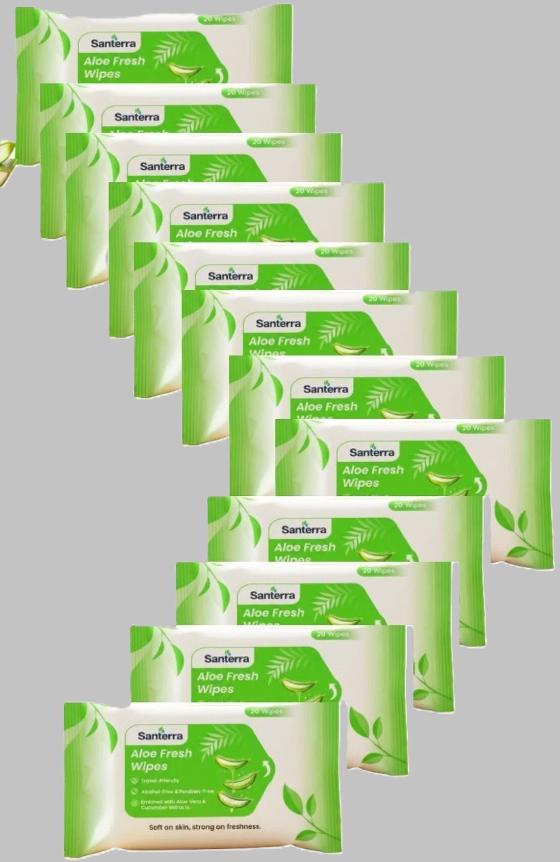 santerra Refreshing Aloe Vera Wet Wipes Facial Cleansing Wipes for Face Pack of 12-picture-30