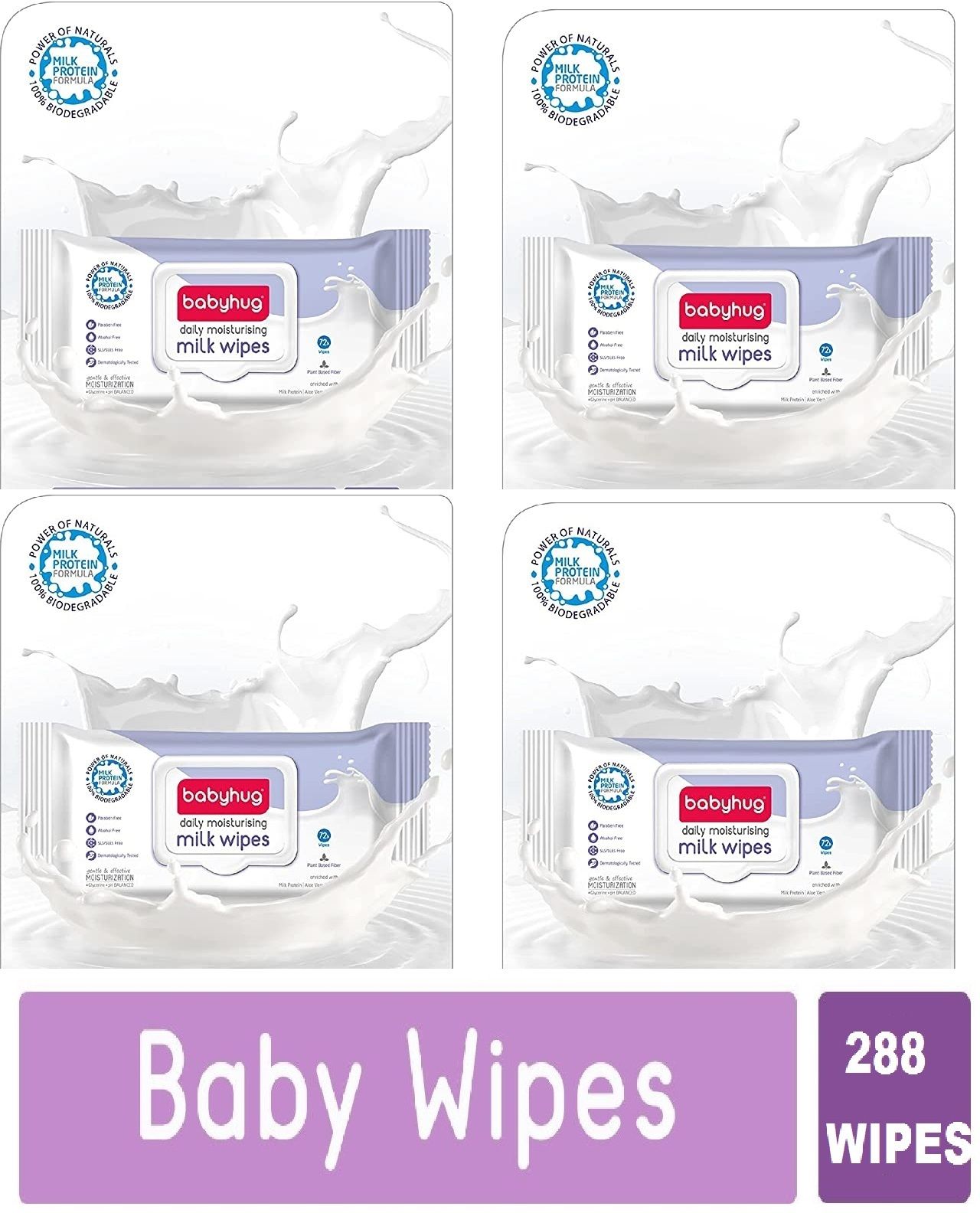babyhug Daily Moisturising Milk Wipes - 72 Pieces (PACK OF 4)-picture-10