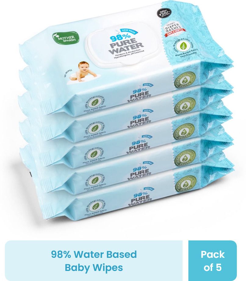 98% Water Based Scented Wipes Plant Derived Fabric 60 Pcs/Pack (Pack of 5)-image-33