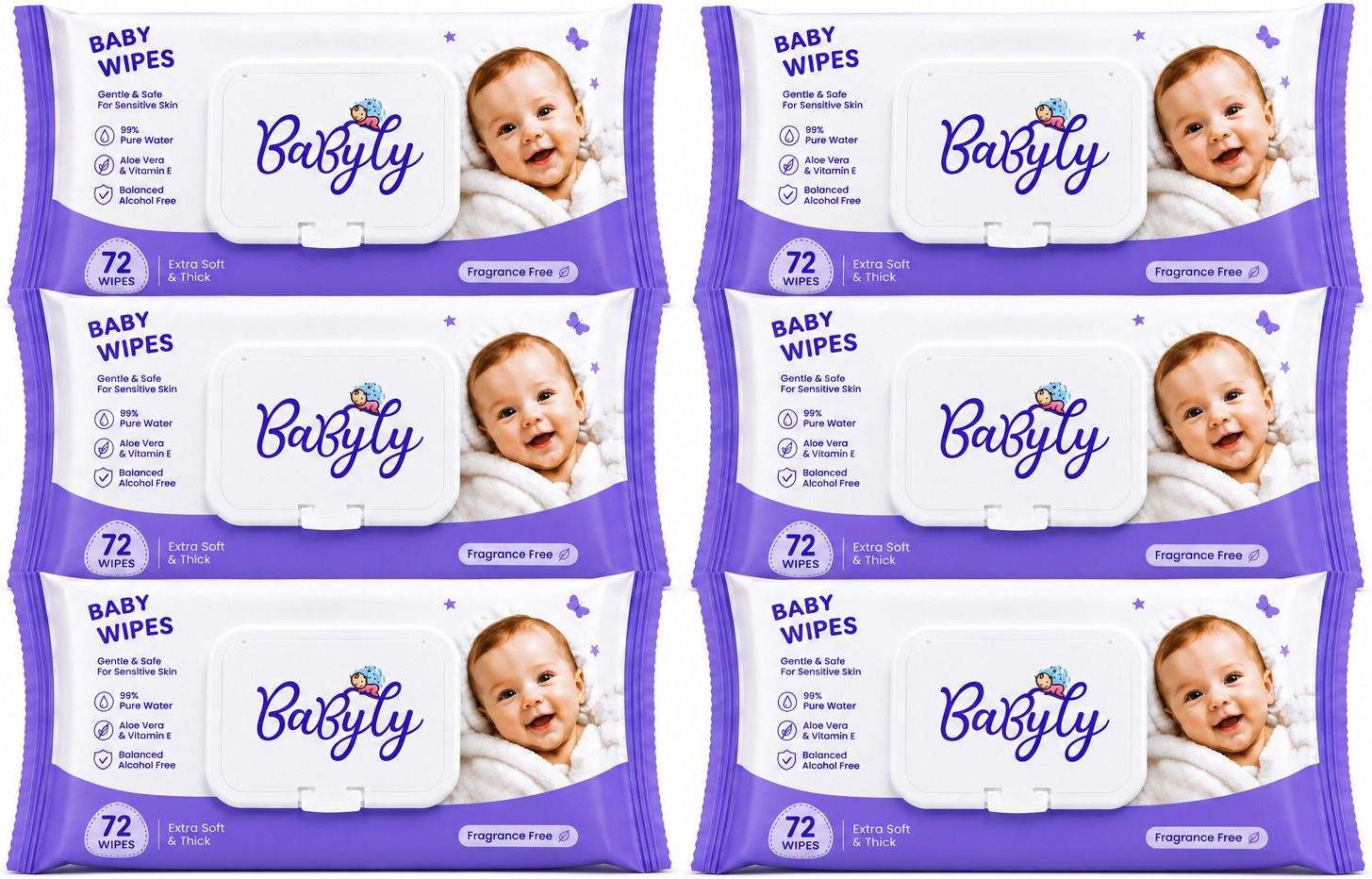 Soft Cleansing Baby Wipes with Aloe Vera and VitaminE , Extra Soft &Thick-image-26