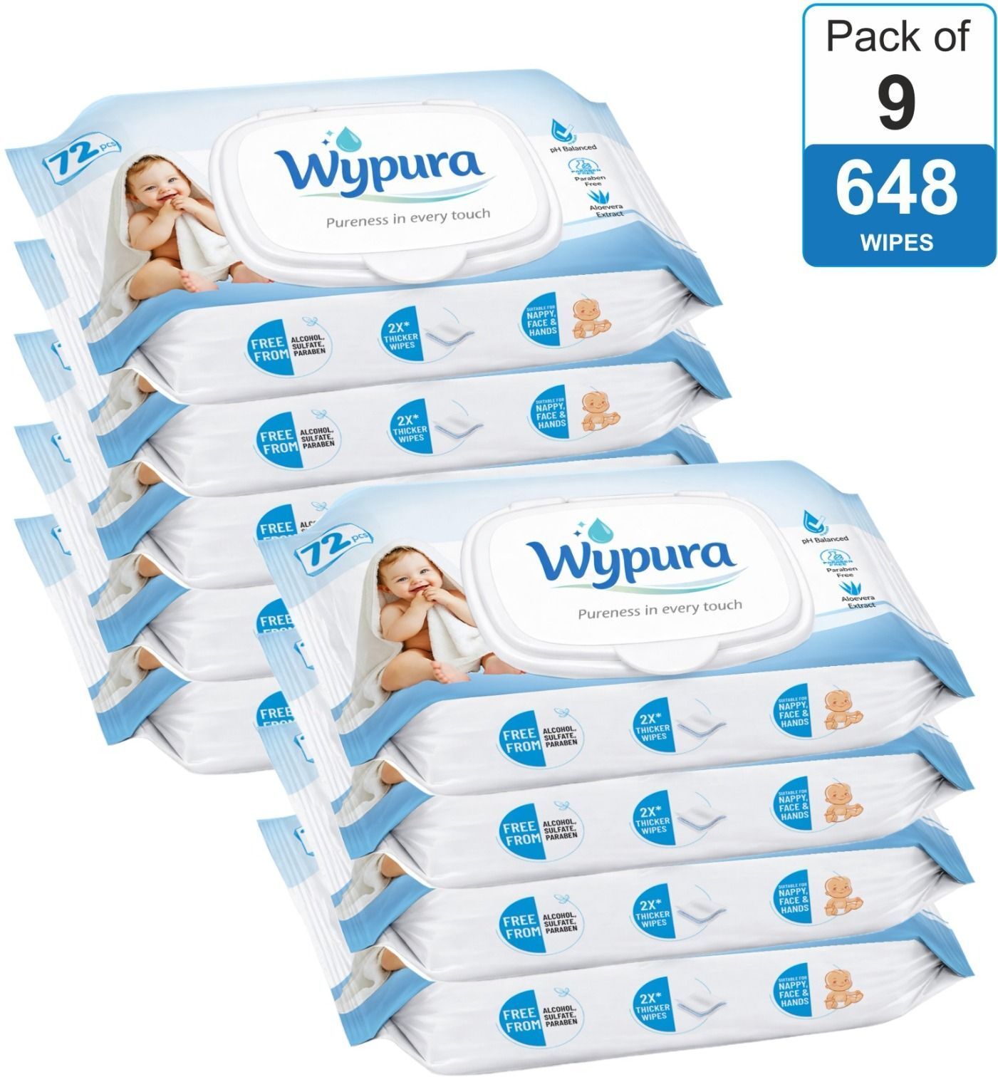 Paraben Free Baby Wet Wipes with Lid ,648 Wipes-image-46