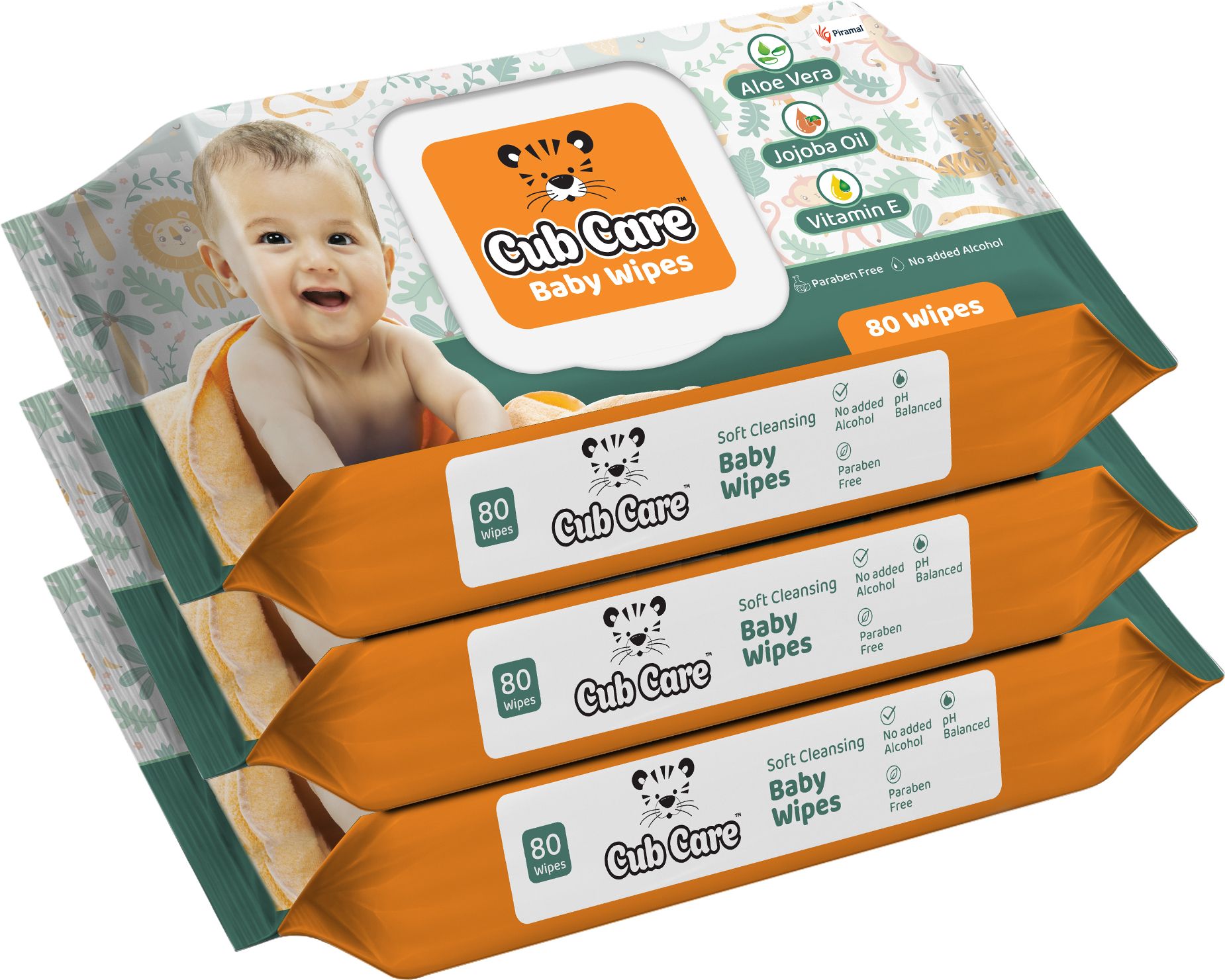 Baby Wipes with Aloe Vera, Jojoba Oil, Vitamin E, Paraben Free