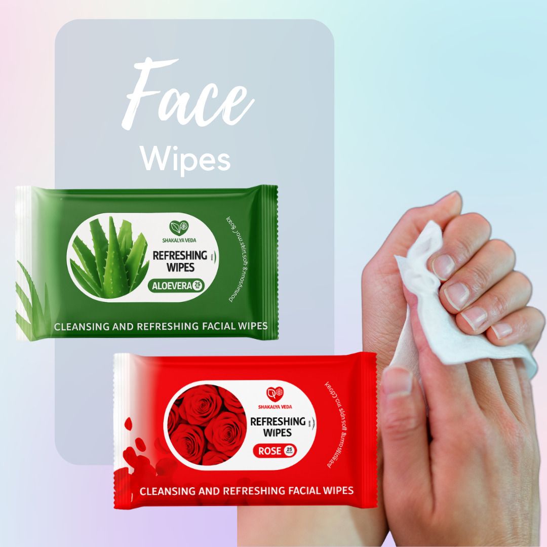 shakalyaveda Skin Refreshing Wet Wipes Combo | Rose + Aloe Vera | Pack of 2-picture-40