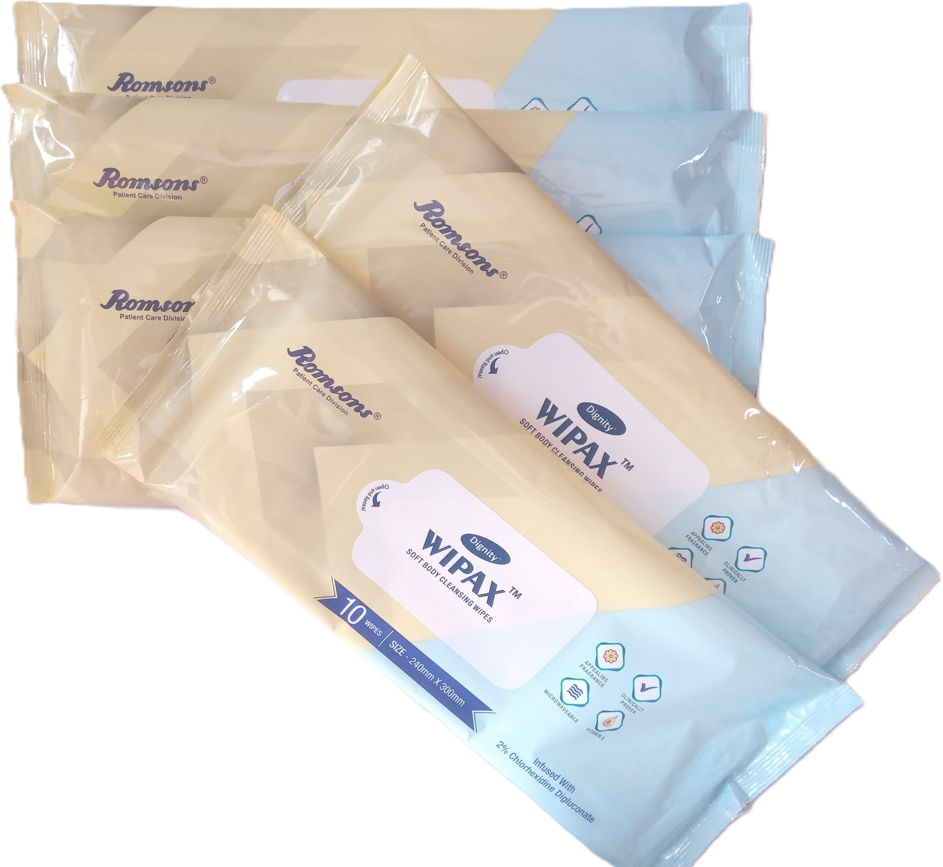 Wipax Soft Body Cleansing Wipes for Adults Pack of 5 (Combo Pack 50psc.)-image-34