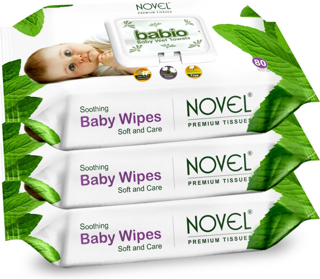 Baby Wipes 80 Sheets pack of 3/with Lid