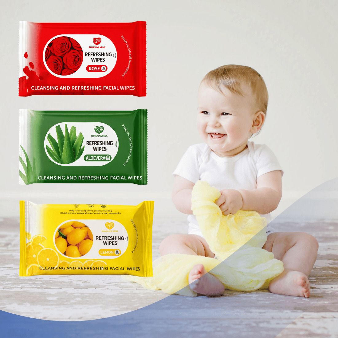 shakalyaveda Face Cleansing Tissue Combo Pack | Rose Aloe Vera Lemon | Daily Use-picture-21