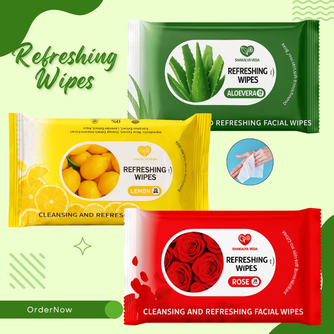 shakalyaveda Rose Aloe Vera Lemon Natural Face Wipes | Makeup Remover Wipes-picture-33