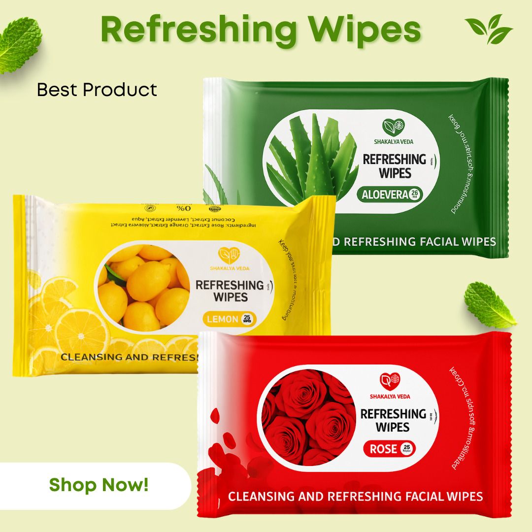 shakalyaveda Rose Aloe Vera Lemon Wet Wipes | Face Cleansing & Refreshing Tissue-picture-29