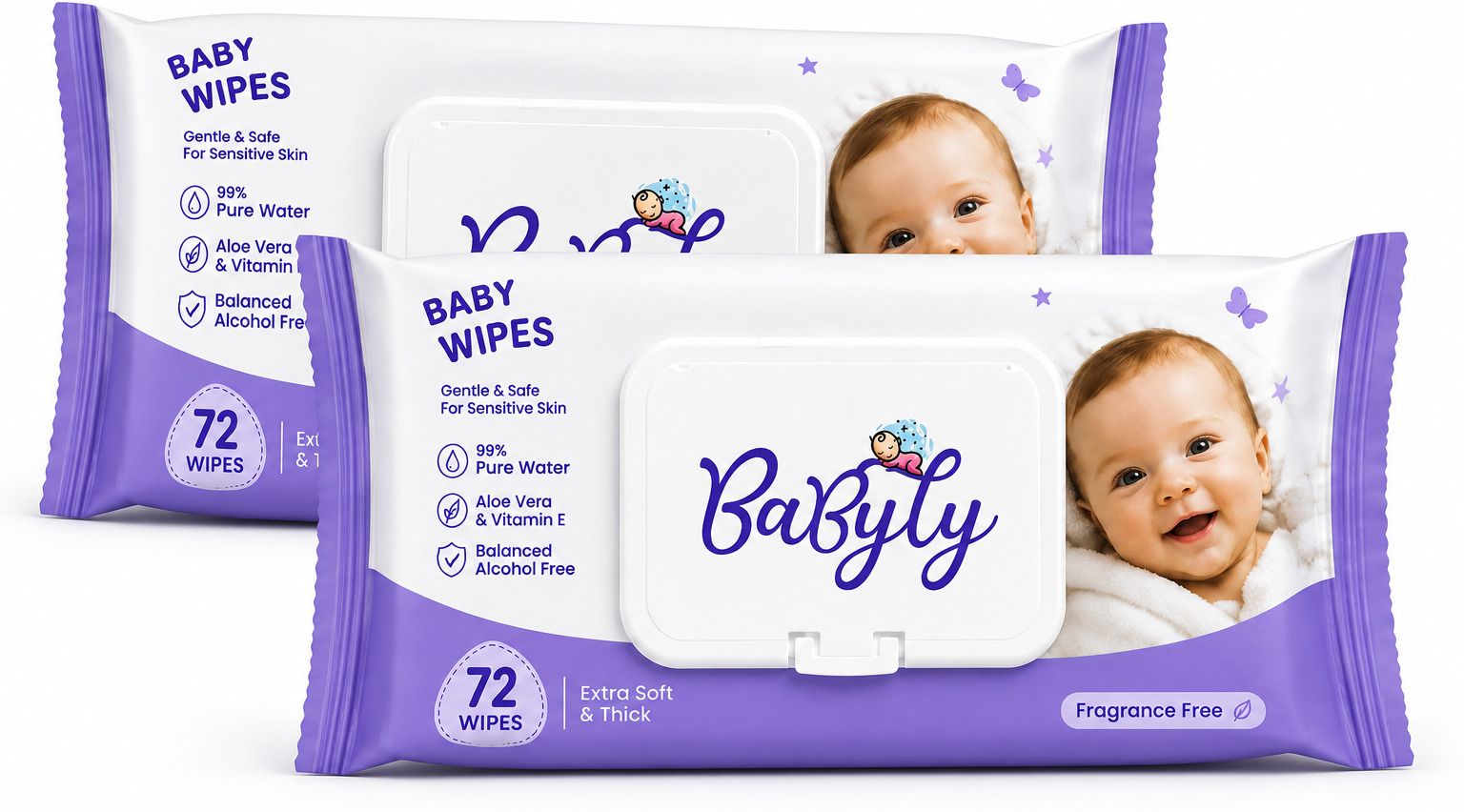 Soft Cleansing Baby Wipes with Aloe Vera and VitaminE , Extra Soft &Thick-image-22