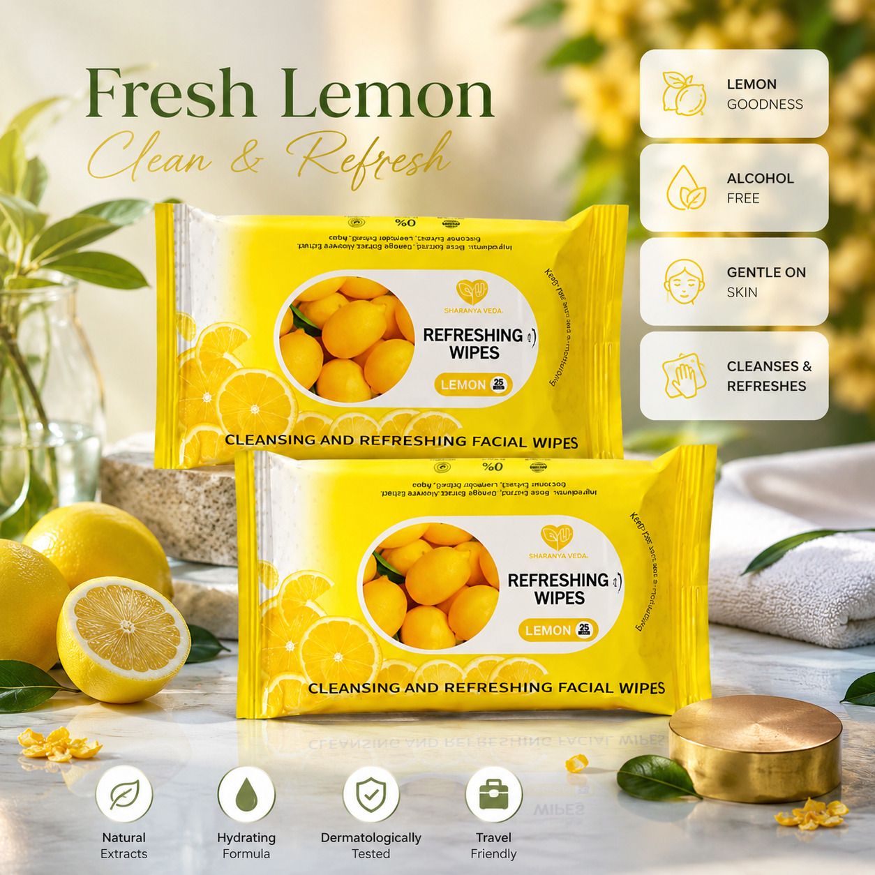 Lemon Refresh Facial Wipes Pack of 2-image-36