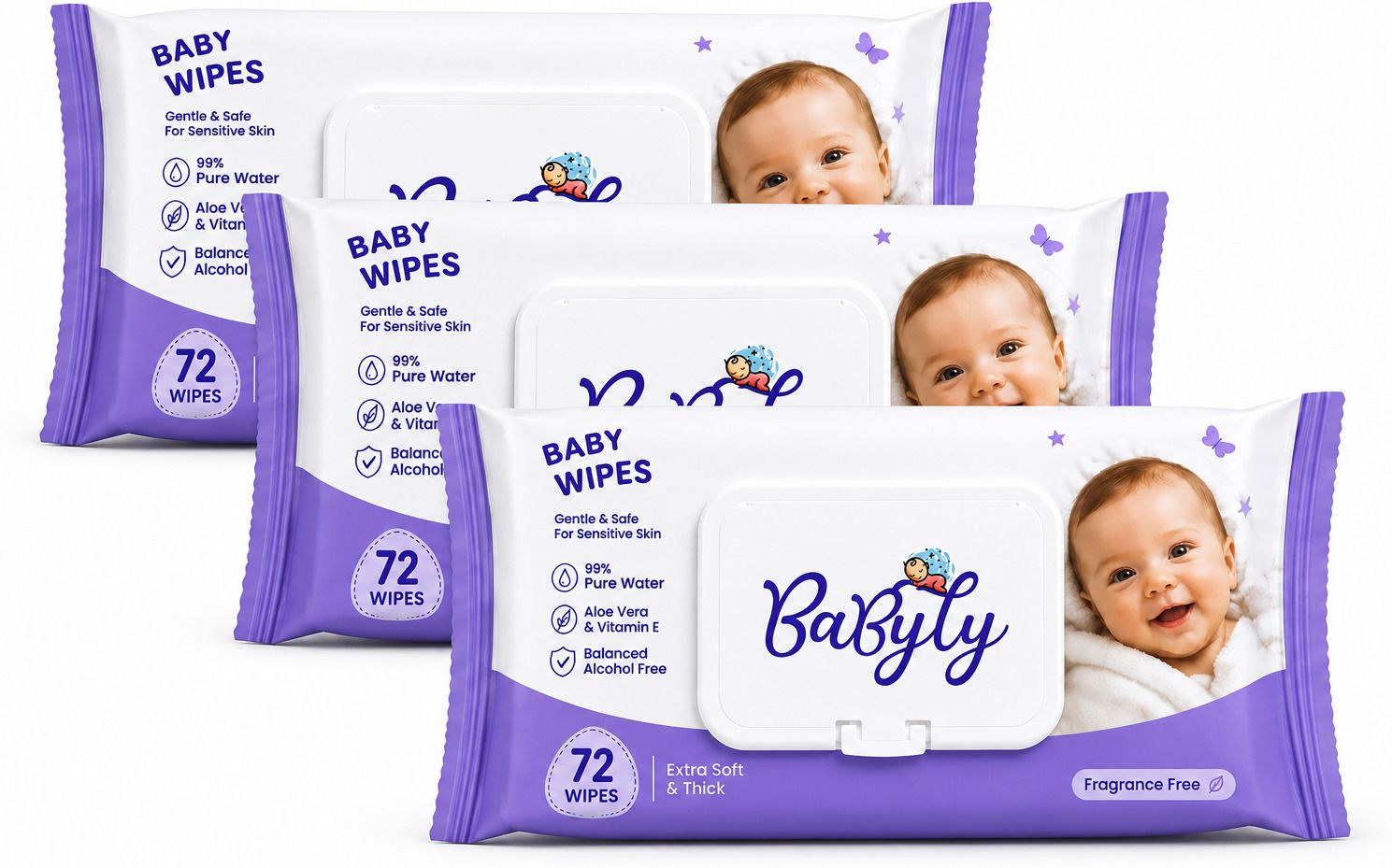 Soft Cleansing Baby Wipes with Aloe Vera and VitaminE , Extra Soft &Thick-image-24