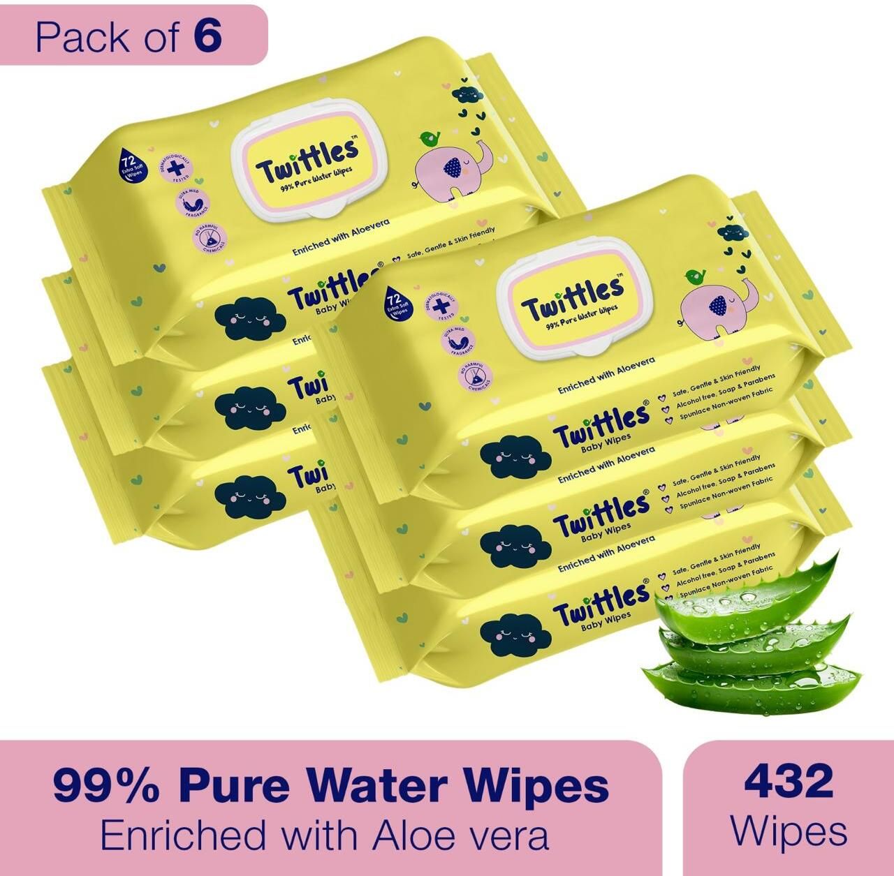 Soft Baby & Gentle Wet Wipes with Lid | Daily Hygiene & Cleansing l Pack of 6-image-37