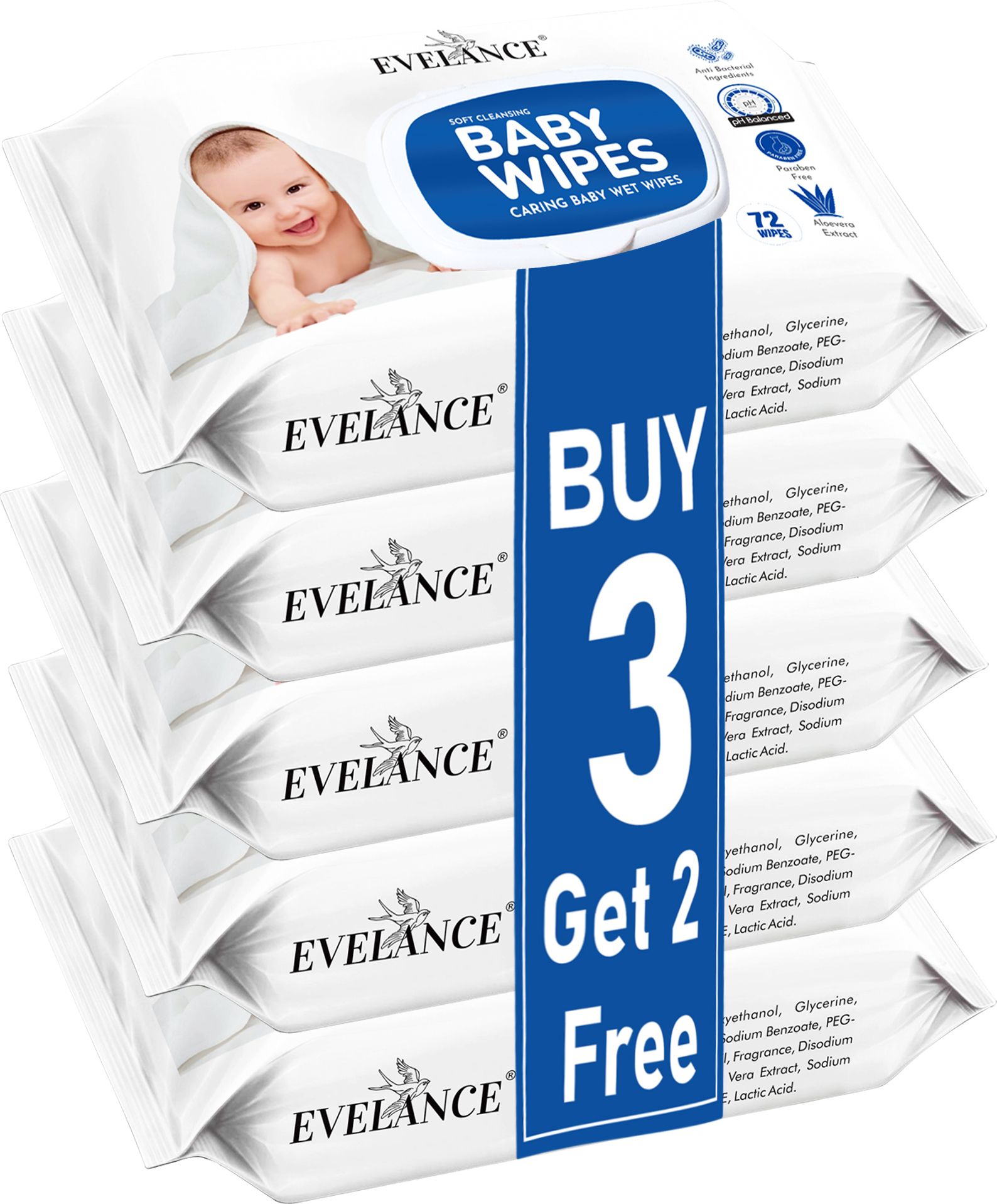 evelance Soft Cleansing Baby Wipes with Aloe Vera, Almond Oil and Vitamin E-picture-20