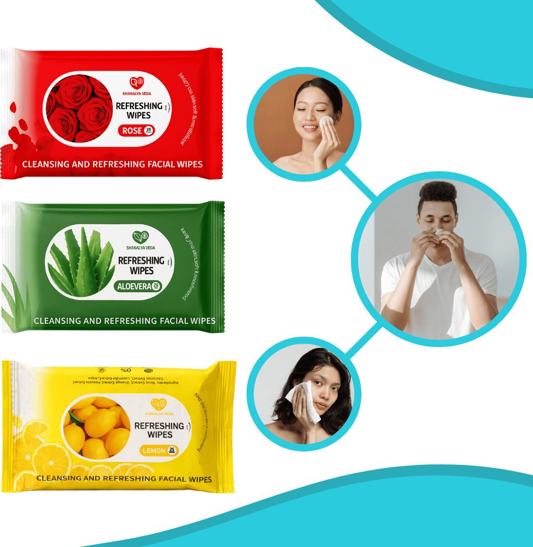 shakalyaveda Skin Comfort Face Wipes | Rose Aloe Vera Lemon | Combo of 3-picture-14