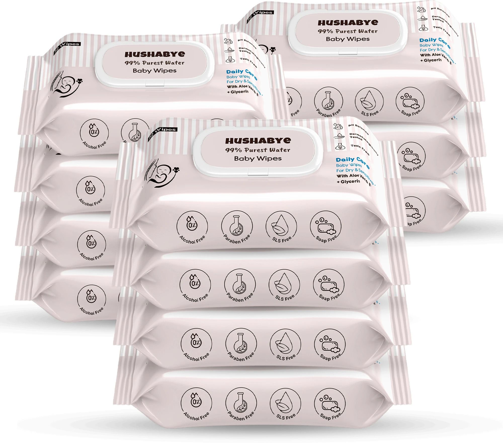 hushabye Soft Baby Wipes with Aloe Vera,Rash-Free(72 Wipes Each Pack,Pack of 11)-picture-12