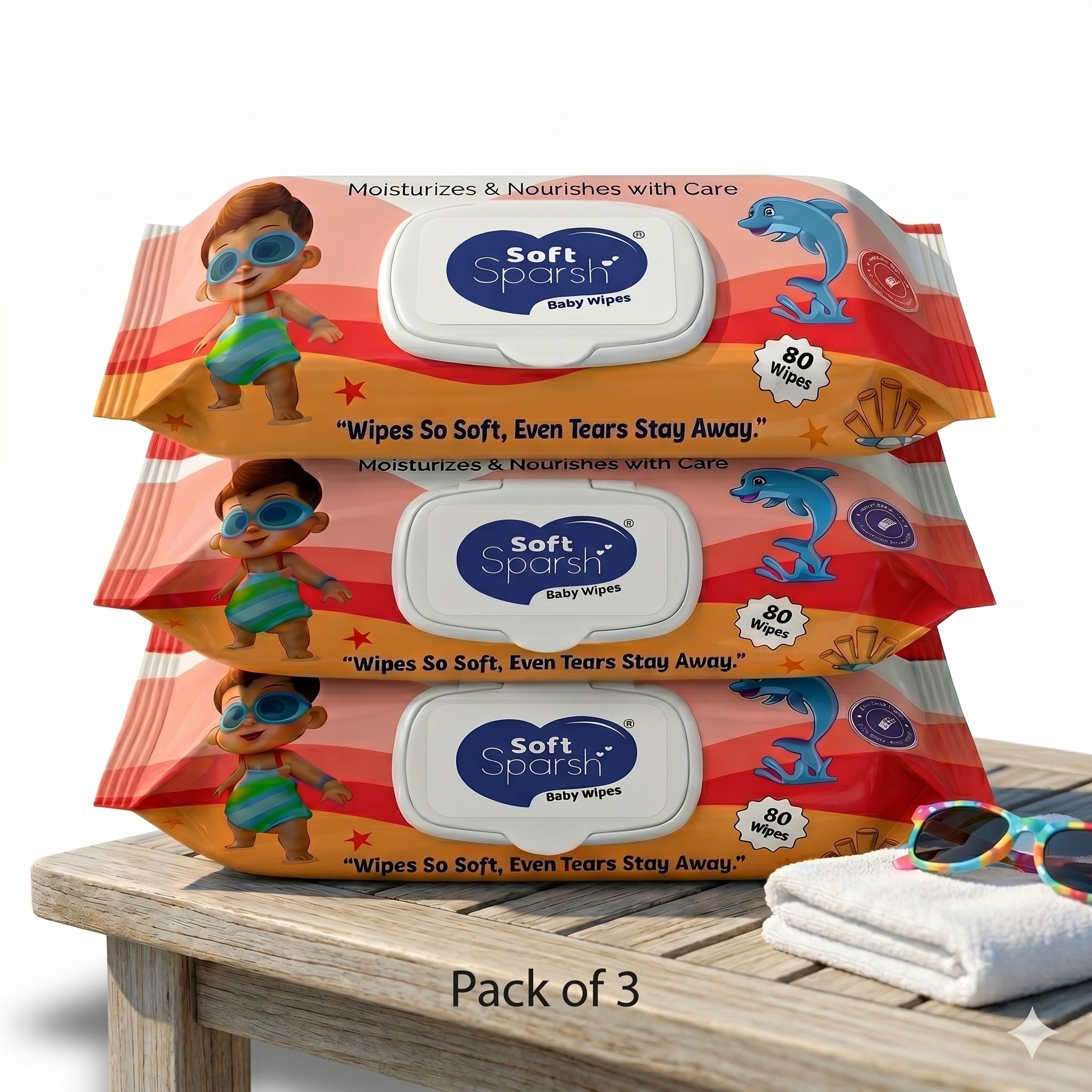 Baby Wipes Aloe Vera Jojoba Oil and Vitamin E Pack 3 combo (216 Wipes)-image-22