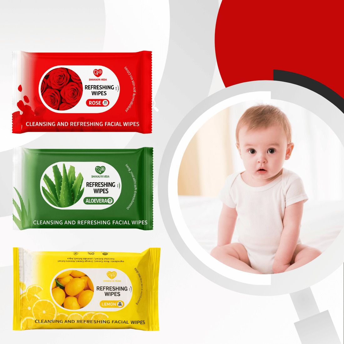 shakalyaveda Moist Facial Cleansing Wipes | Rose Lemon Aloe Vera | Pack of 3-picture-20