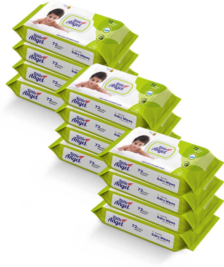 little angel Super Soft Cleansing Baby Wipes Lid Pack, 864 Count,Pack of 12,72 count/pack-picture-13