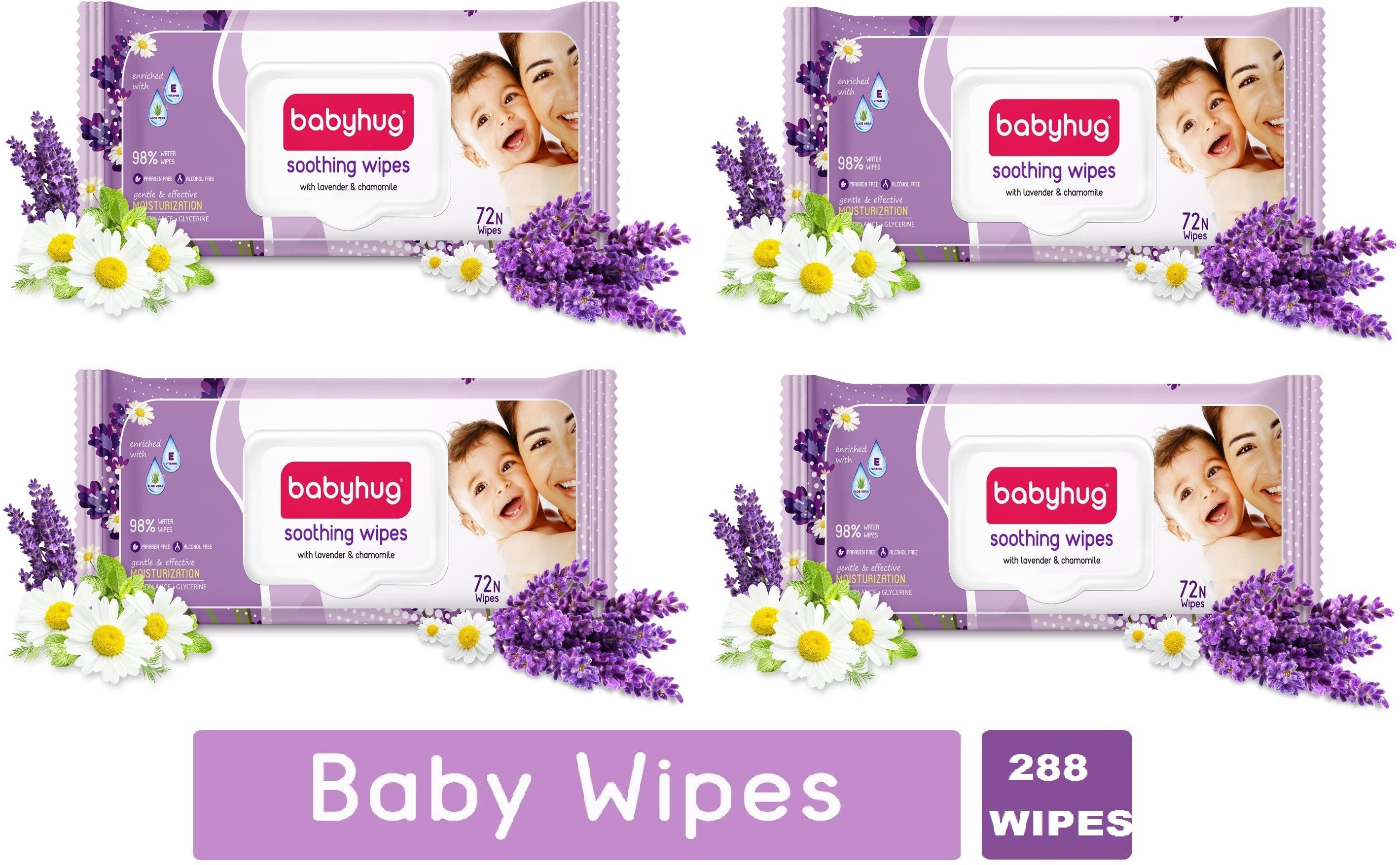 Soothing Lavender & Chamomile Wipes - 72 Pieces (PACK OF 4)-image-36