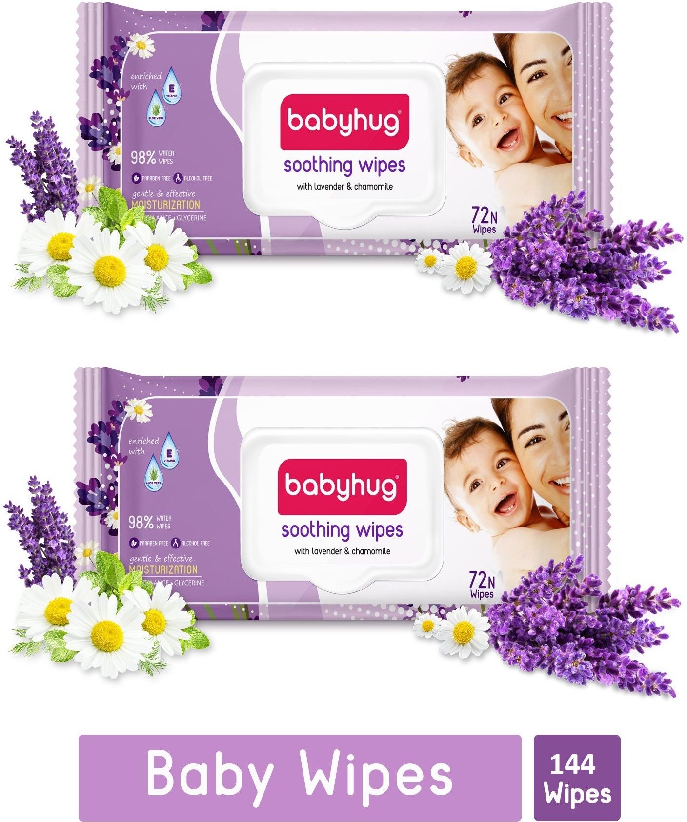 Soothing Lavender & Chamomile Wipes - 72 Pieces (PACK OF 2)-image-38