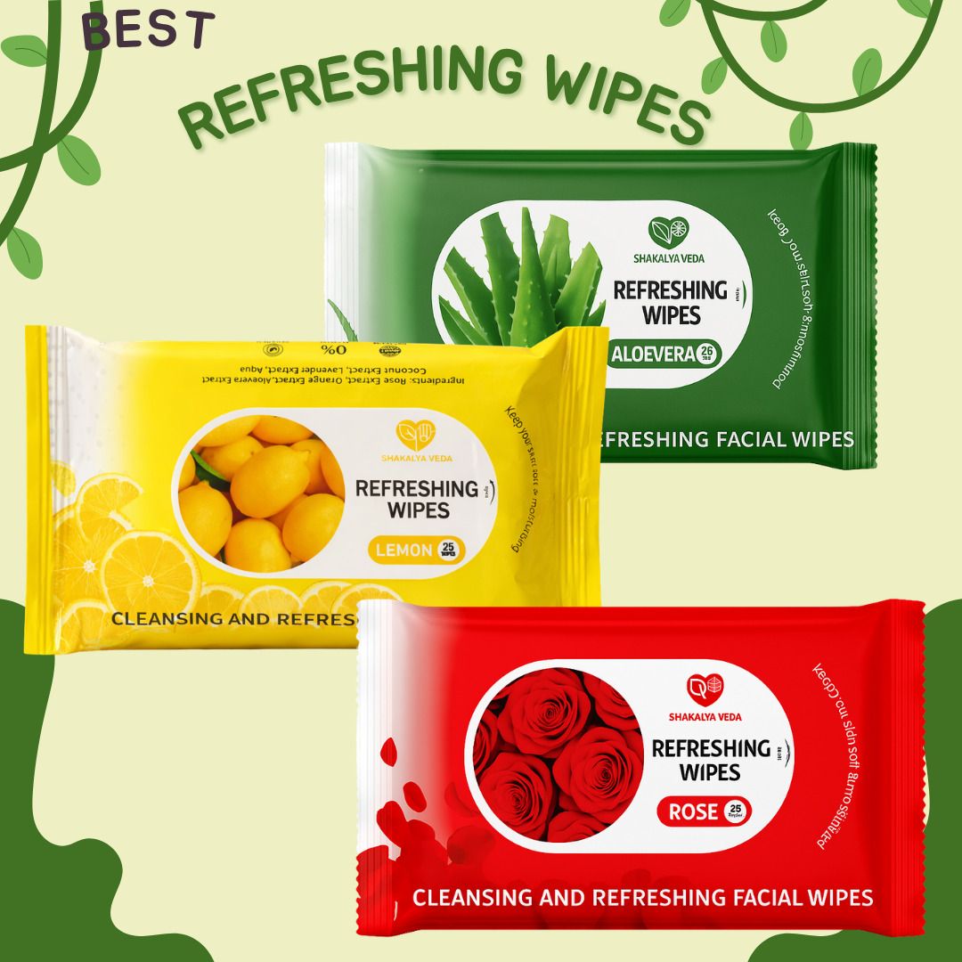 shakalyaveda Face Cleansing Wet Tissue | Rose Aloe Vera Lemon Soft Face Wipes-picture-31