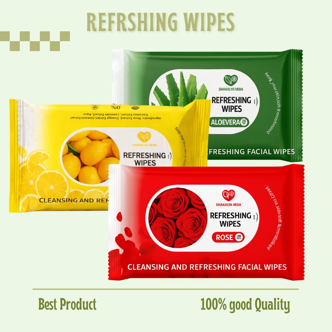 shakalyaveda Rose Aloe Vera Lemon Makeup Remover Face Wipes | 25 Wipes Each-picture-25