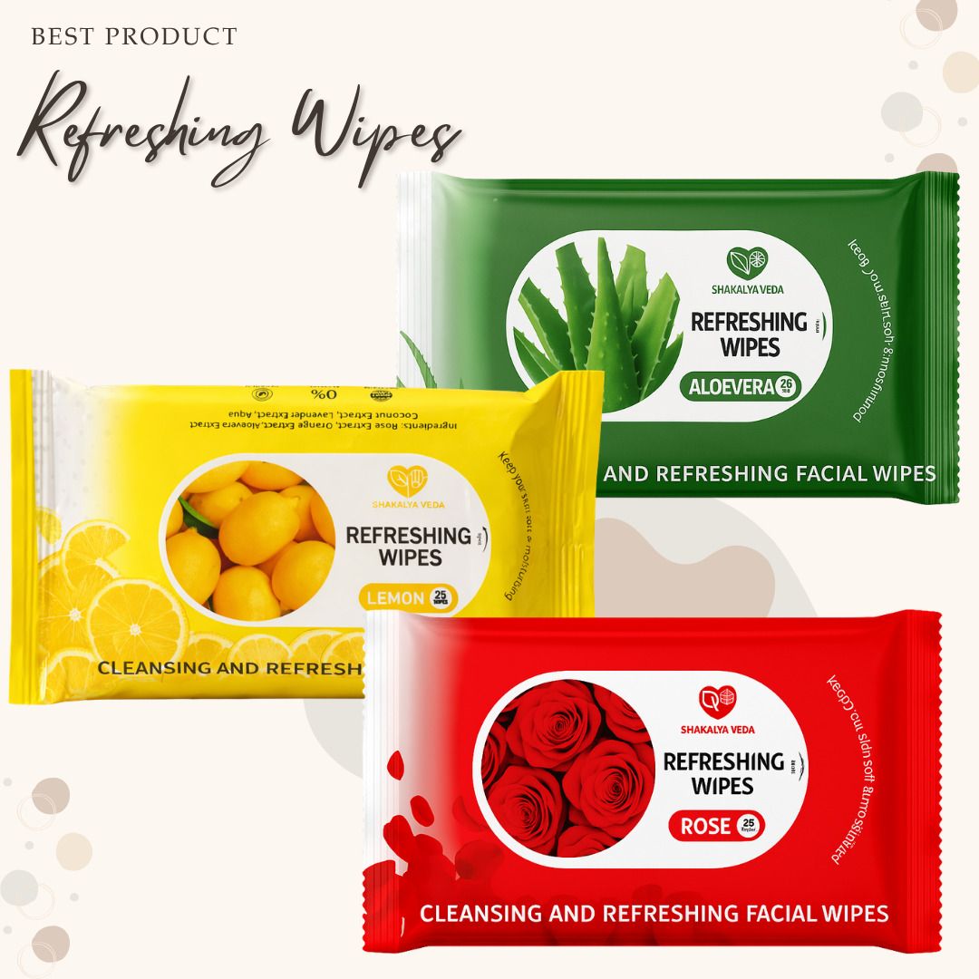 shakalyaveda Rose Aloe Vera Lemon Wet Wipes | Everyday Facial Cleansing Tissue-picture-41