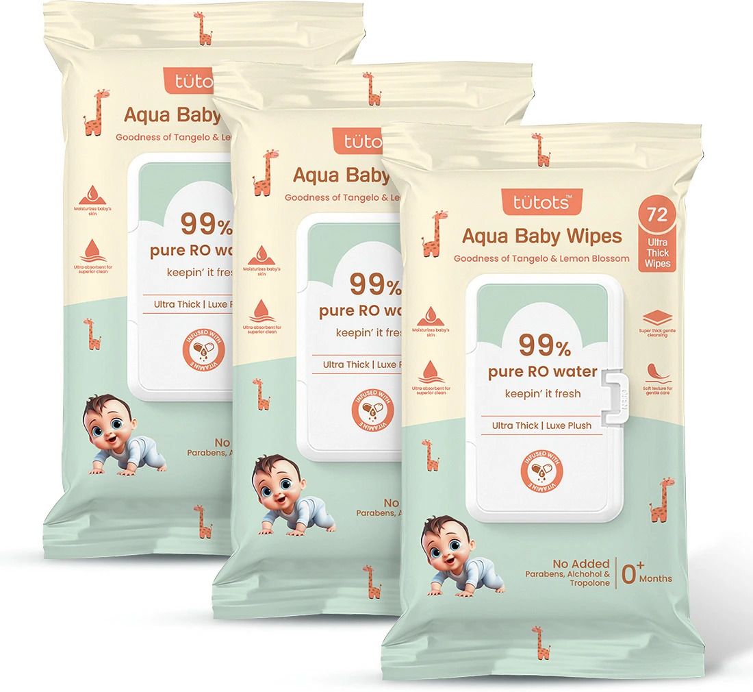 Ultra thick Aqua Baby Wipes 99% Water with Tangelo and Lemon Blossom-image-10