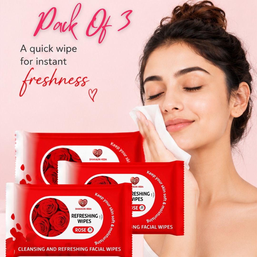 shakalyaveda Soft Rose Face Wipes for Fresh Skin Pack of 3-picture-9