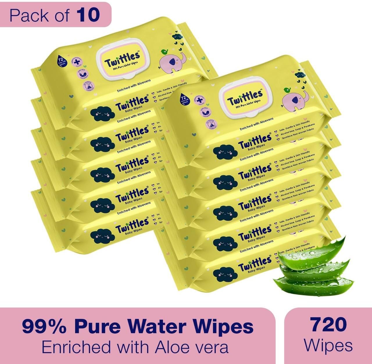 Soft Baby & Gentle Wet Wipes with Lid | Daily Hygiene & Cleansing l Pack of 10-image-36