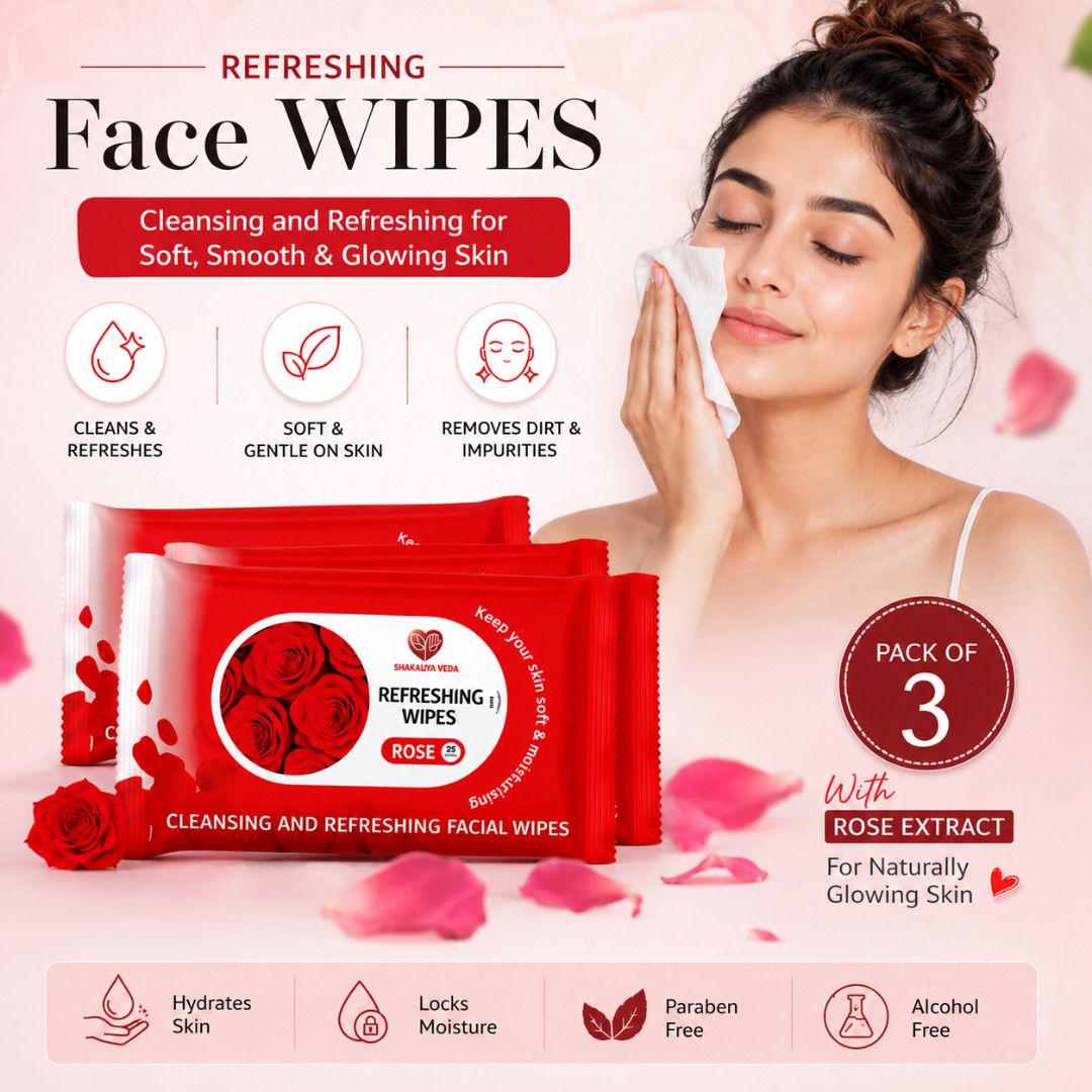 shakalyaveda Refreshing Rose Facial Wipes Combo Pack of 3-picture-6
