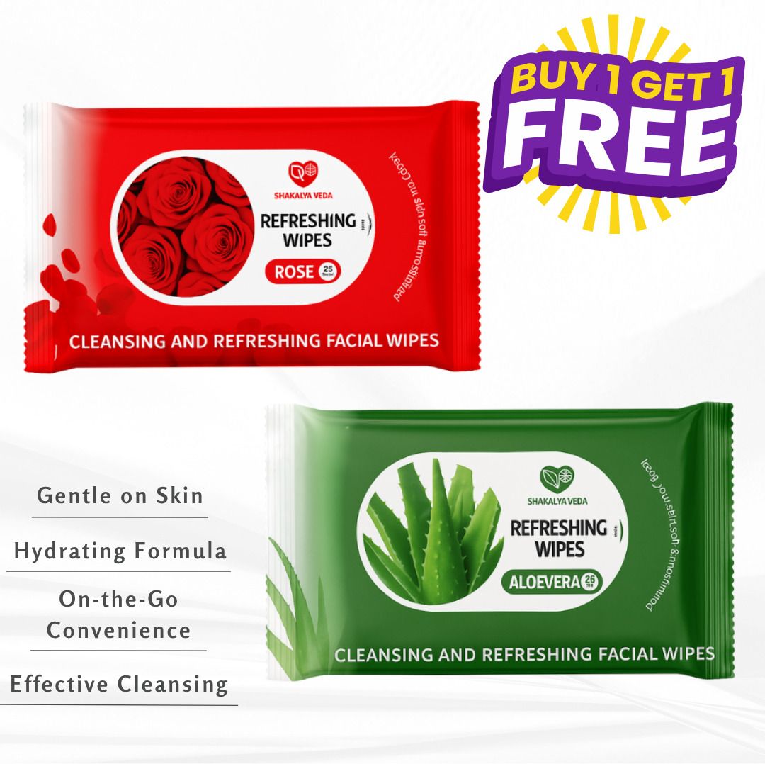 shakalyaveda Aloe Vera Facial Wipes | Rose Wet Wipes Combo-picture-22