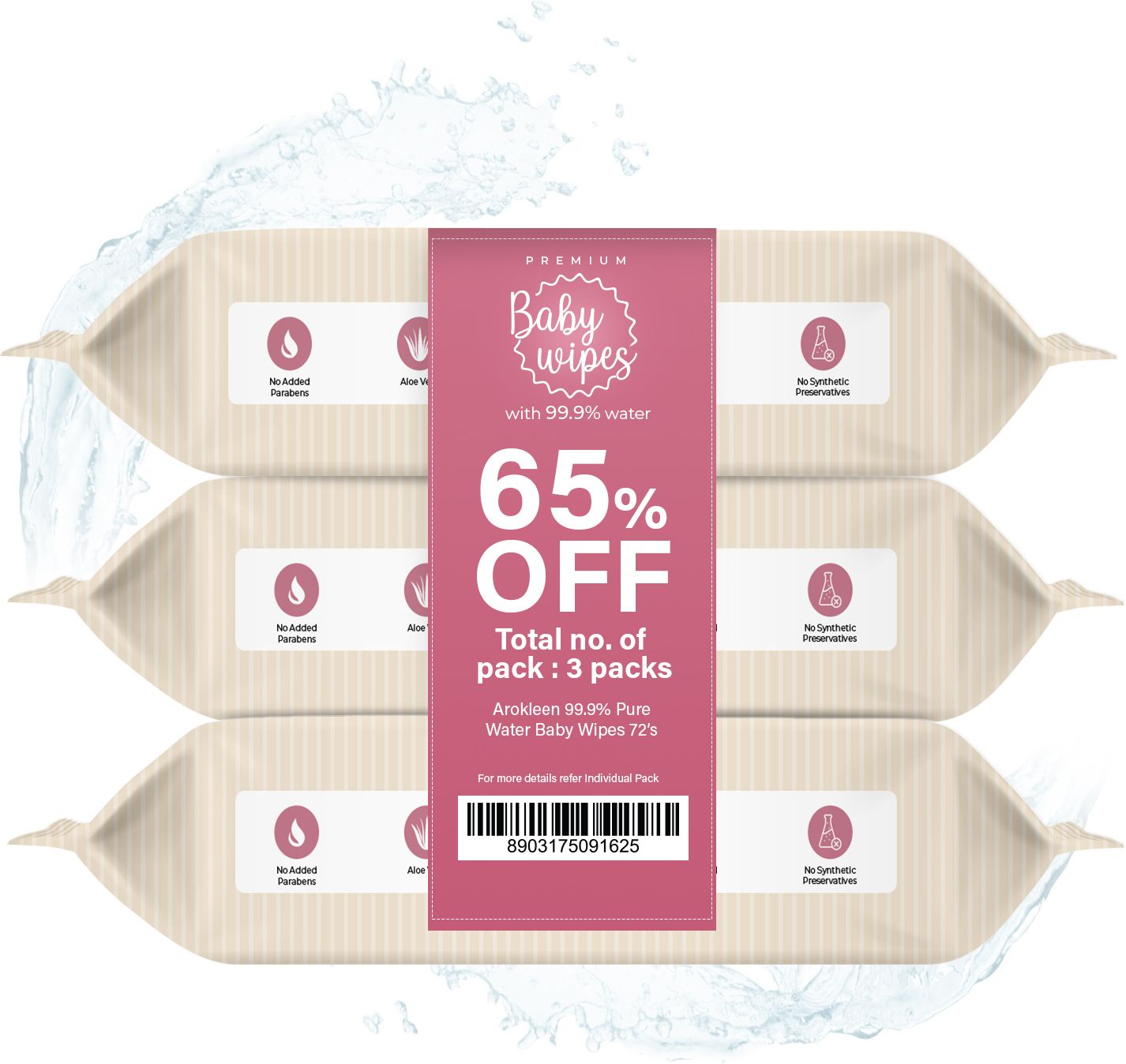 99.99% Plant Based Pure Water Baby Wet Wipes With Aloe Vera & Calendula Oil-image-49