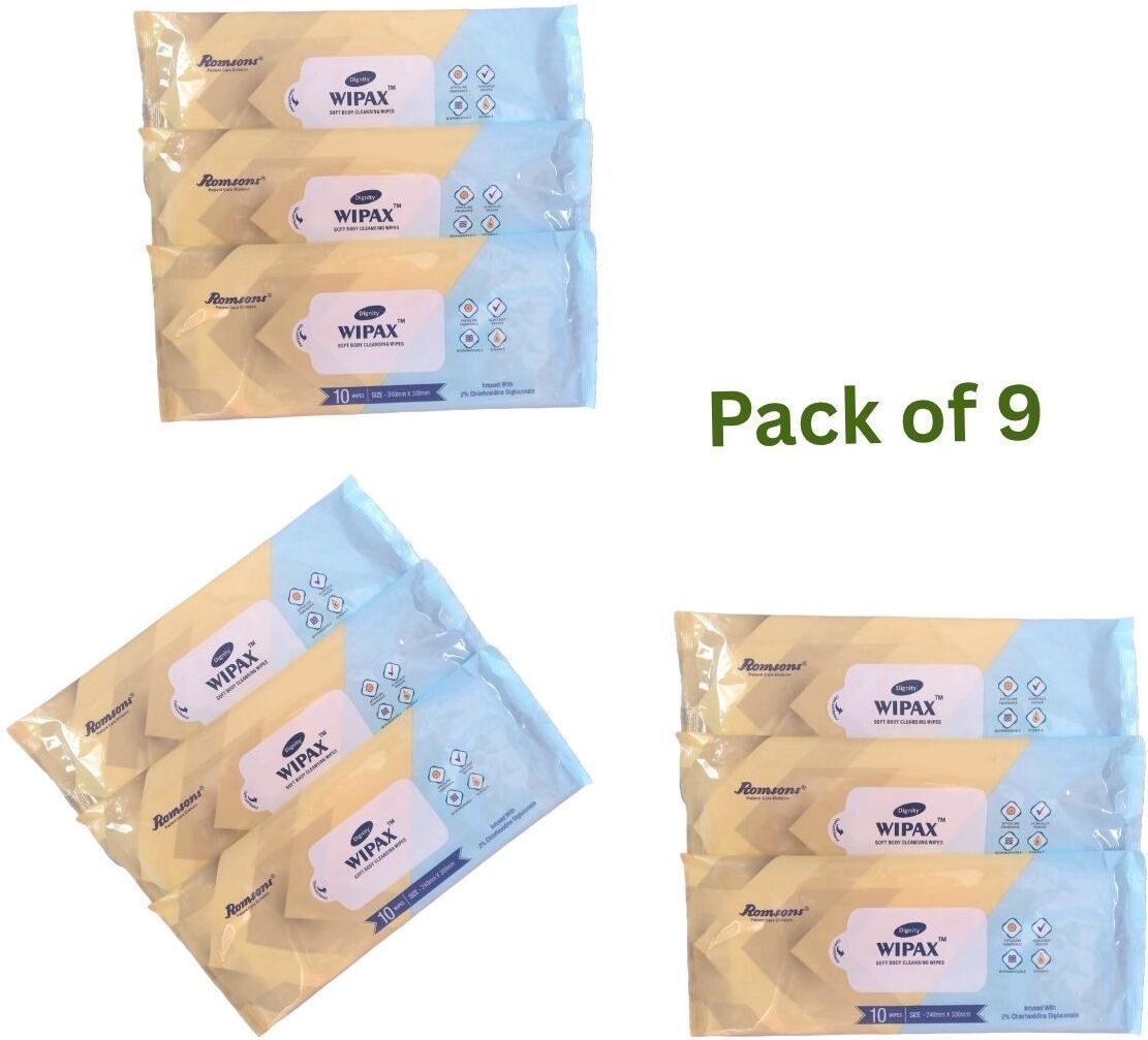 romsons Wipax Soft Body Cleansing Wipes for Adults Pack of 9 (Combo Pack 90psc.)-picture-28