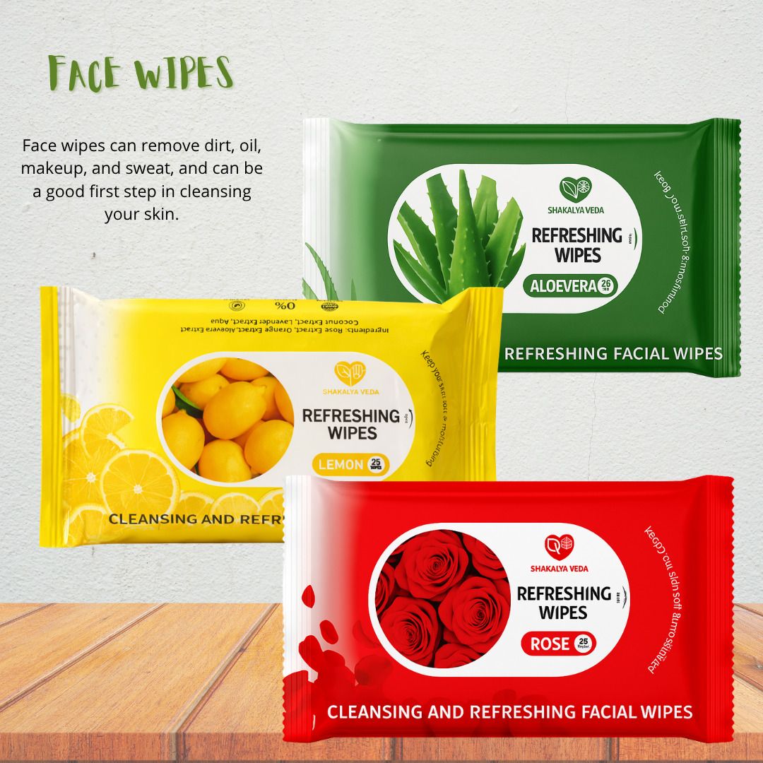 shakalyaveda Rose Aloe Vera Lemon Wet Tissue | Face Cleansing Wipes for Daily Use-picture-32