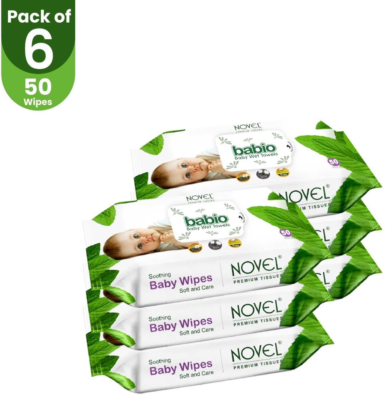 novel Baby Wipes 50 Sheets pack of 6-picture-12